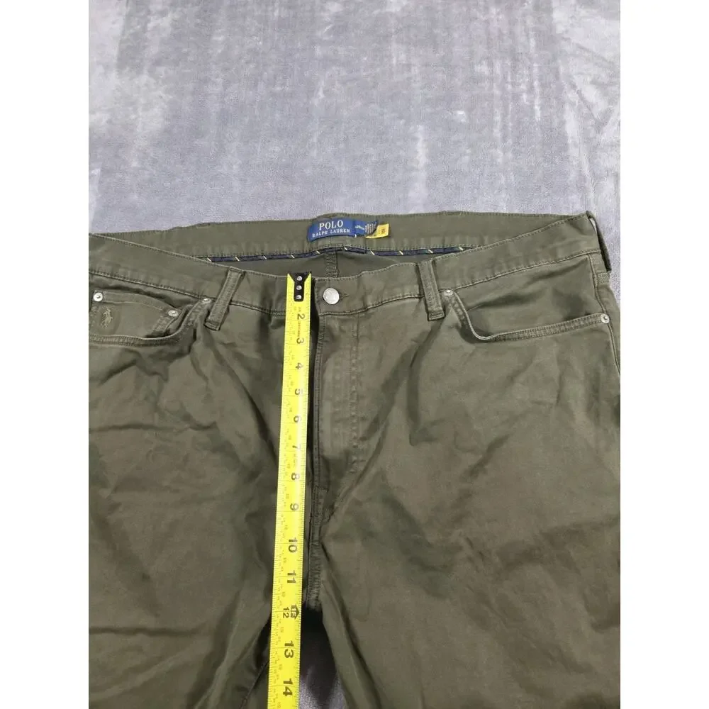 Polo Ralph Lauren Men Varick Slim Straight Sateen Pants Sz 42Bx34 Olive Sage C10